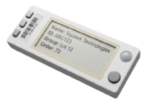 Squawk Technologies Picker Tag displaying asset tracking data
